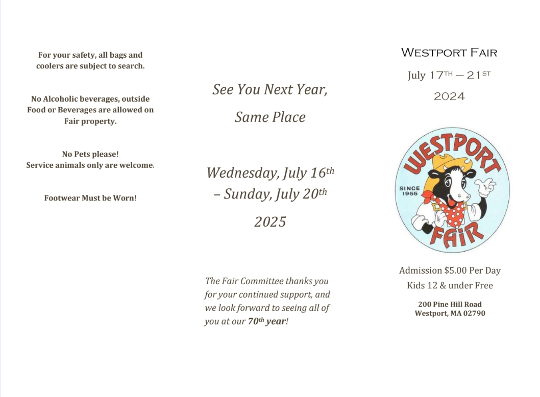 2024 Schedule of Events Westport Fair